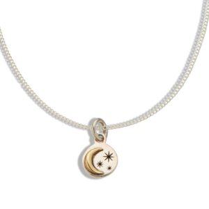 Gold Sun And Moon Pendant Necklace