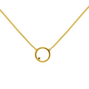 Gold Round Pendant Necklace