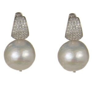 Silver With Diamond Orbe Fancy Earrings