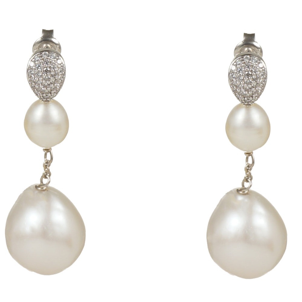 Silver Odette With pearl Earring