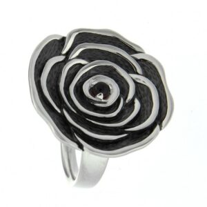 White Gold Antique Rose Ring