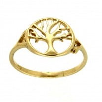 Gold Tree Round Ring