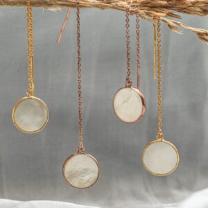 pearl threader earrings