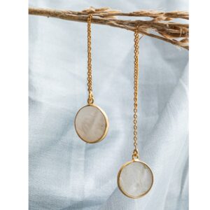 pearl threader earrings