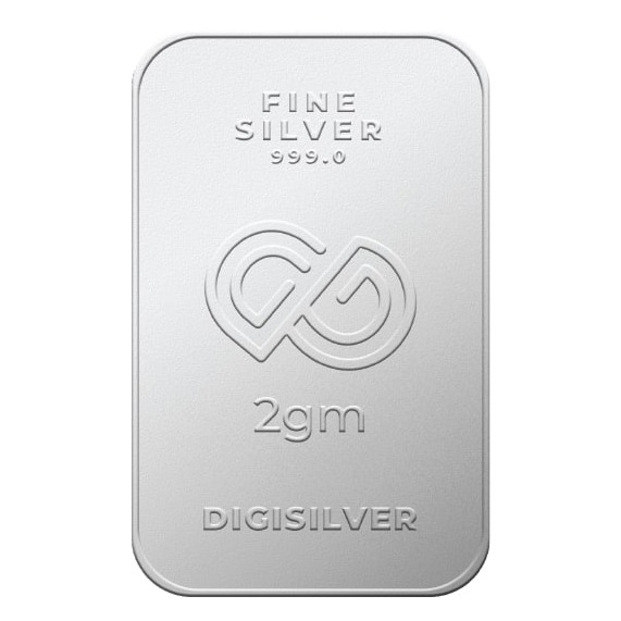 Digigold 2 gram silver mint bar 24k (99.9%)