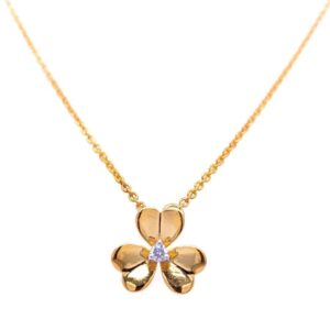 Floral diamond necklace & earrings