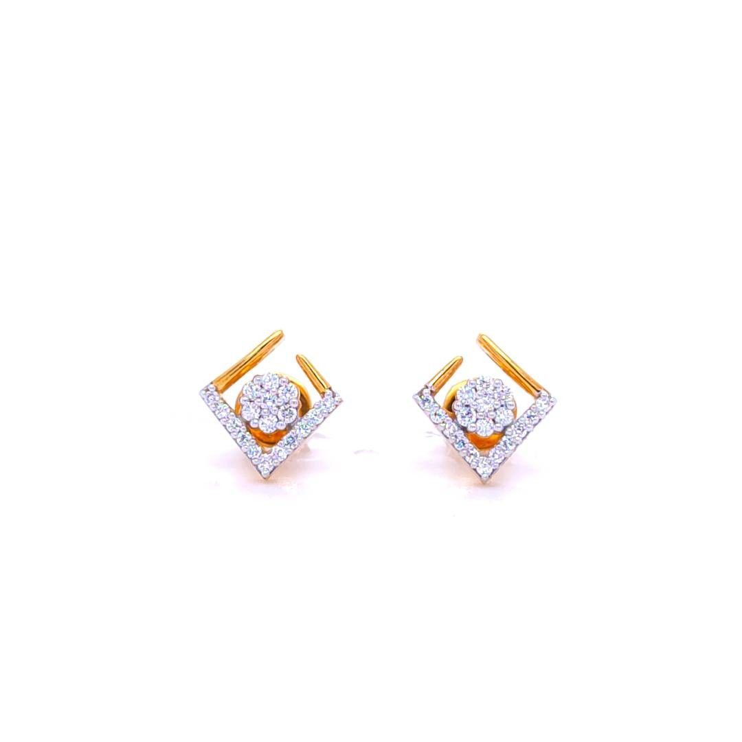 Stylish design diamond stud earrings - Image 2