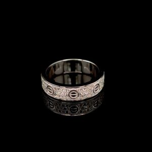 Luv Diamond Band in White Gold 18 kt