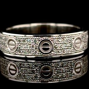 Luv Diamond Band in White Gold 18 kt