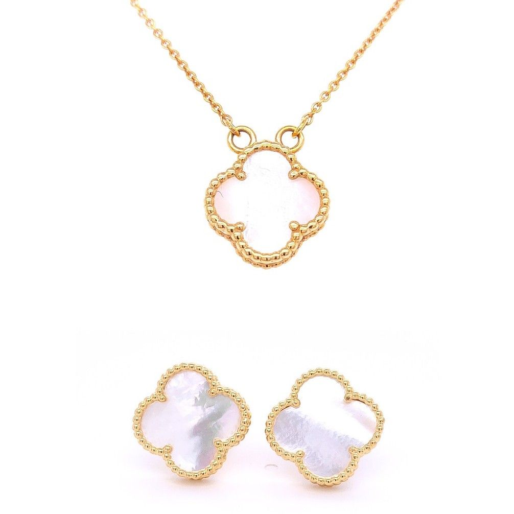 Mother of Pearl Gold Necklace Set