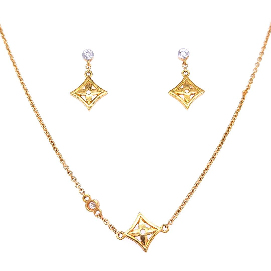 14K Gold Natural Diamond Necklace