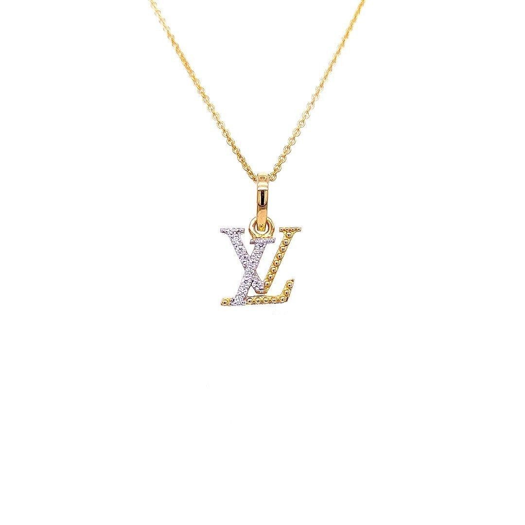 LV Diamond Pendant & Earring Set - Image 2