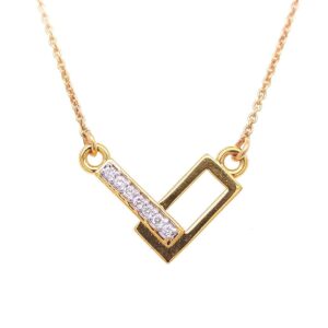 Charming Cubical Diamond Chain Necklace