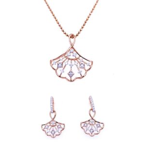 Mesmerising diamond pendant and earring set