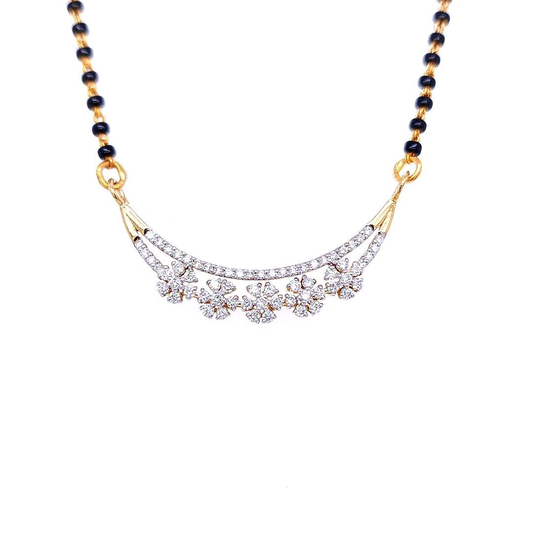 Entrancing Floral Diamond Mangalsutra - Image 2