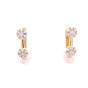 Queenly Floral Diamond Hoop Earrings
