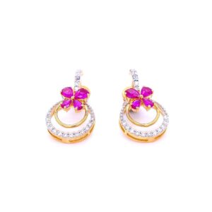 Mona Ruby Diamond Pendant & Earring Set