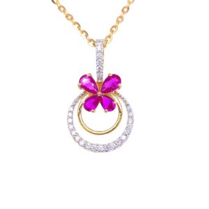 Mona Ruby Diamond Pendant & Earring Set