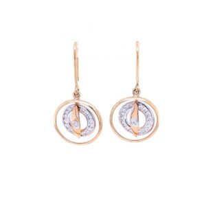Swirling circles rose gold diamond pendant Set