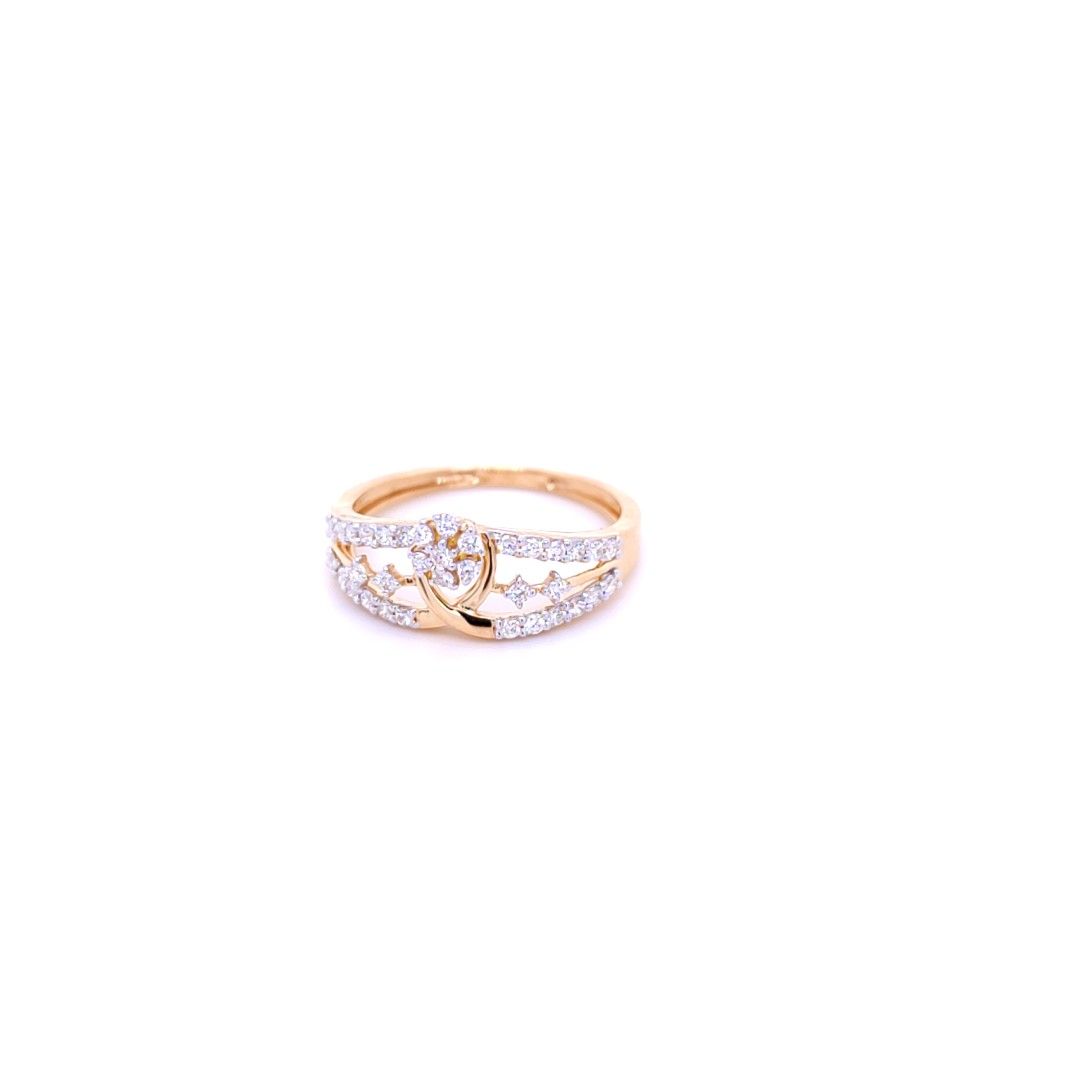 Dual Line Band Style Diamond Ring - Image 3