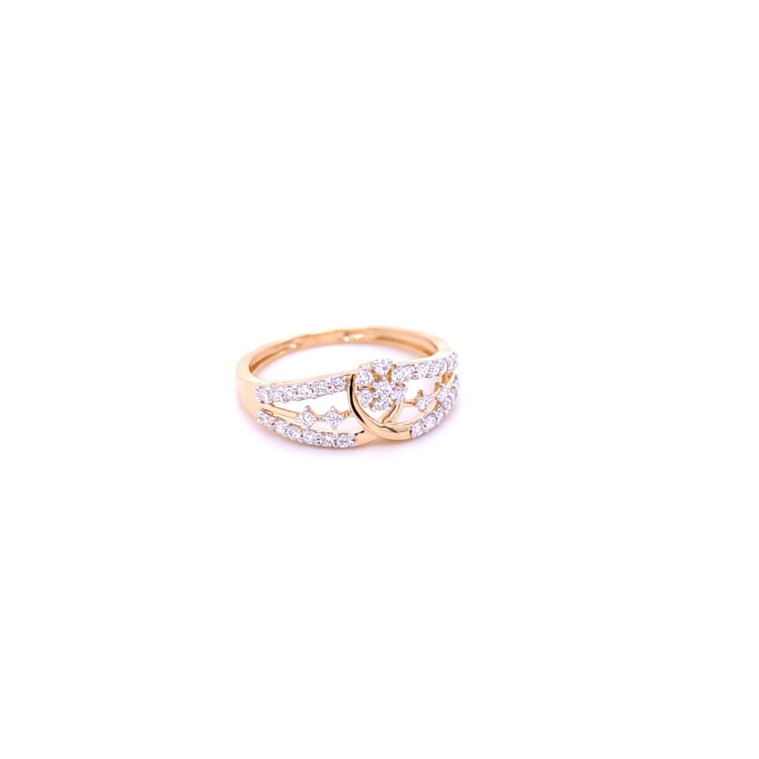 Dual Line Band Style Diamond Ring - Image 2