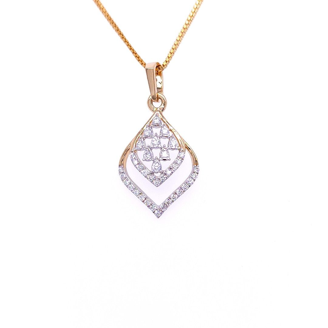 Delicate mesh diamond pendant & earring set - Image 2