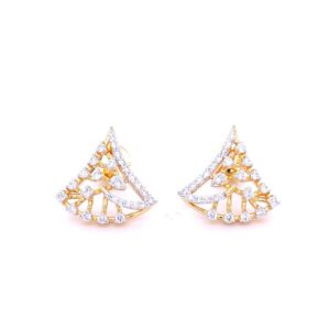 Luminous spiral diamond pendant & earring set