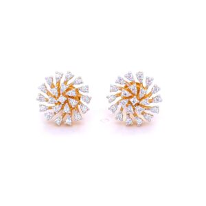 Hypnotic spiral diamond stud earrings