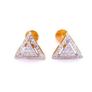 Whimsical triangular shape diamond earrings