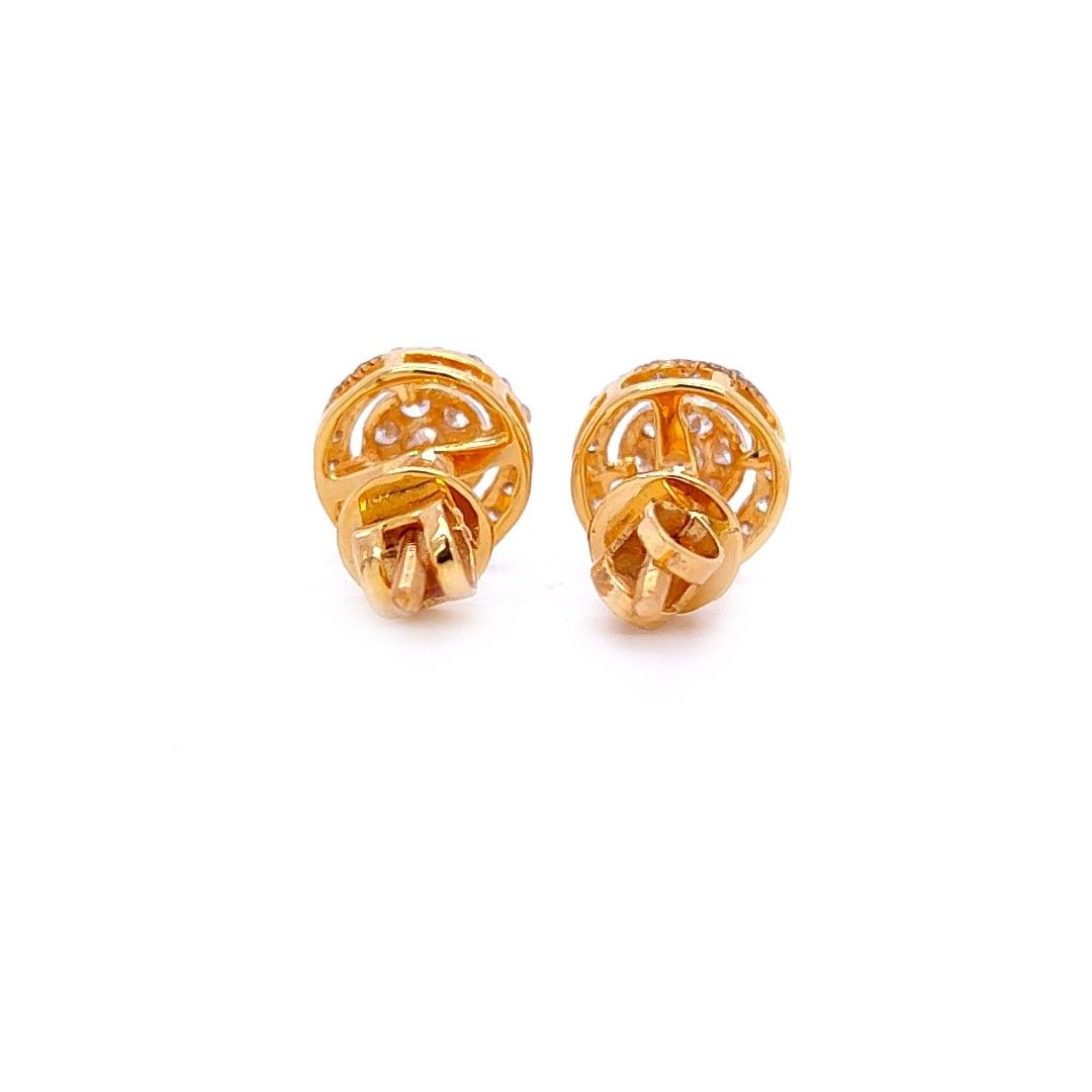 Circle of love gold diamond earrings - Image 5