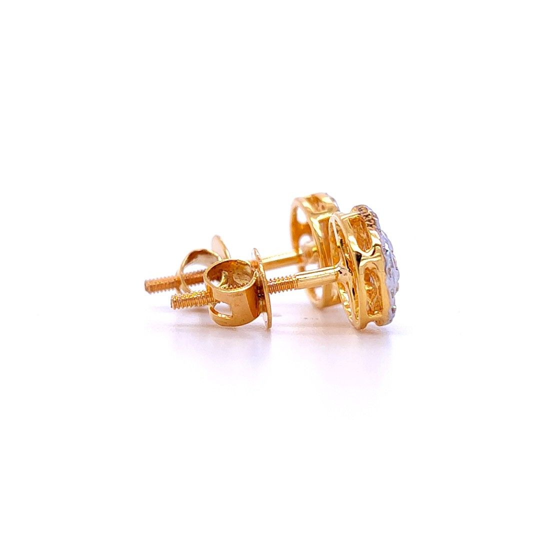 Circle of love gold diamond earrings - Image 4