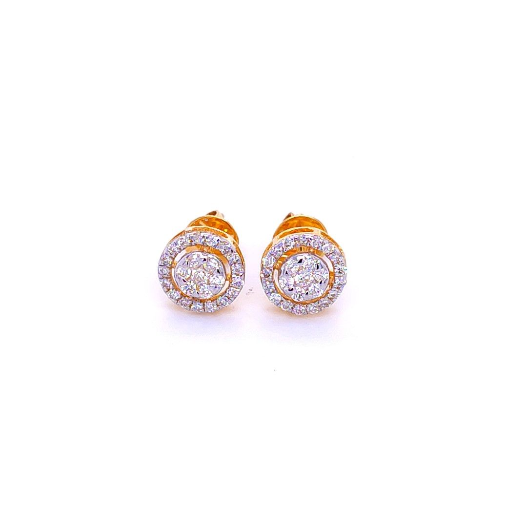 Circle of love gold diamond earrings - Image 2