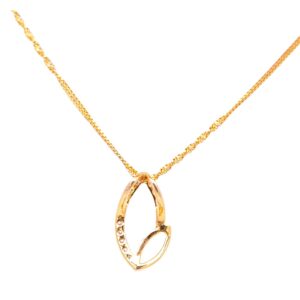 Lotus two way pointed diamond pendant