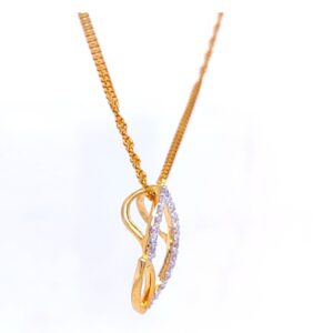 Lotus two way pointed diamond pendant