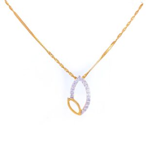 Lotus two way pointed diamond pendant