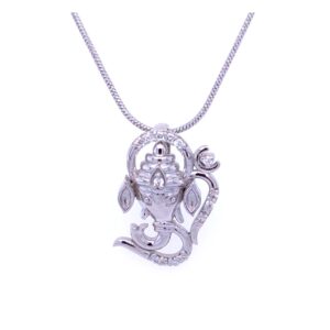 White gold lord ganshe diamond pendant