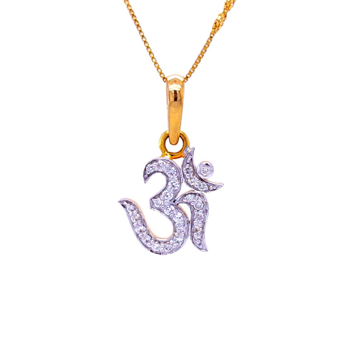Devine om diamond pendant in yellow gold - Image 2
