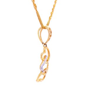 Two heart mingle delicate diamond pendant