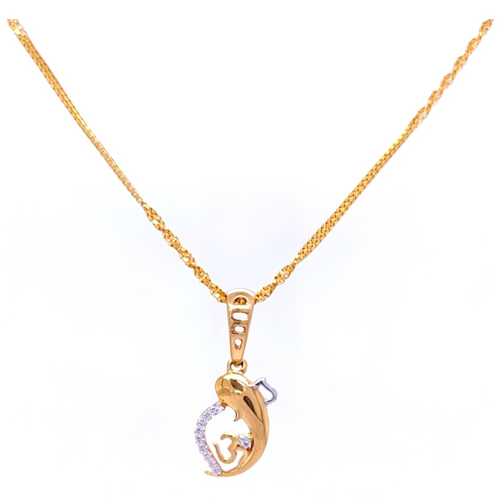 Delicate aum ganesh diamond pendant - Image 2