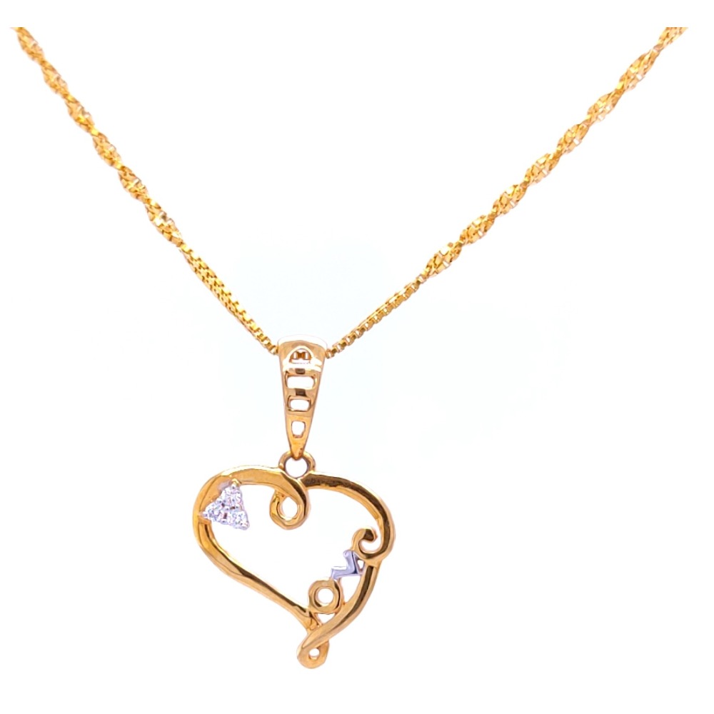 Delicate heart 3 diamond pendant - Image 2