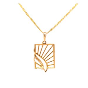 Delicate rectangular diamond pendant