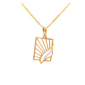 Delicate rectangular diamond pendant