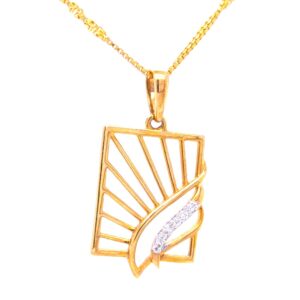 Delicate rectangular diamond pendant