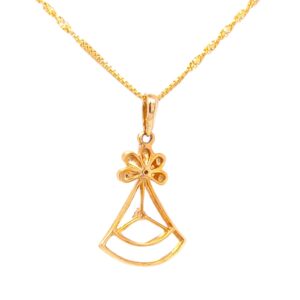 Flower cone shape diamond pendant