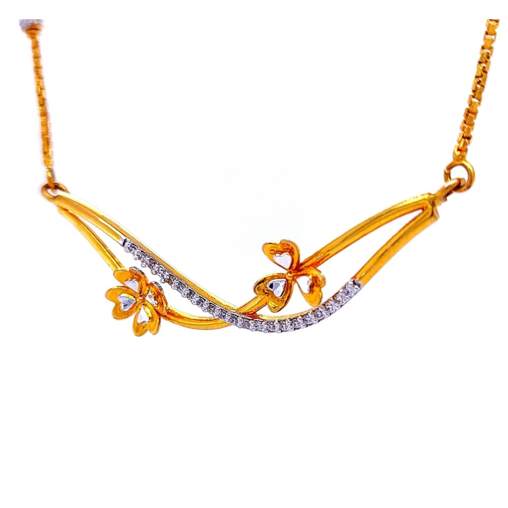 Chitrangada lotus diamond mangalsutra - Image 2