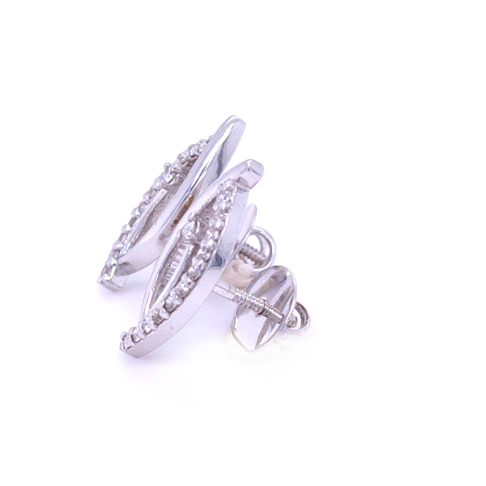 The saina diamond earring in white gold - Image 3