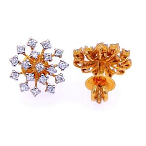 Star world round diamond earring