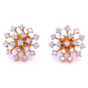 Star world round diamond earring