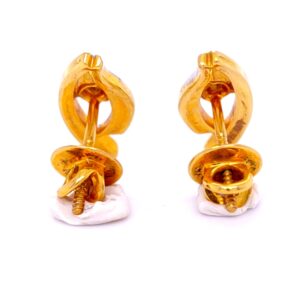 Tuli diamond earring partly rhodium in gold 18 kt