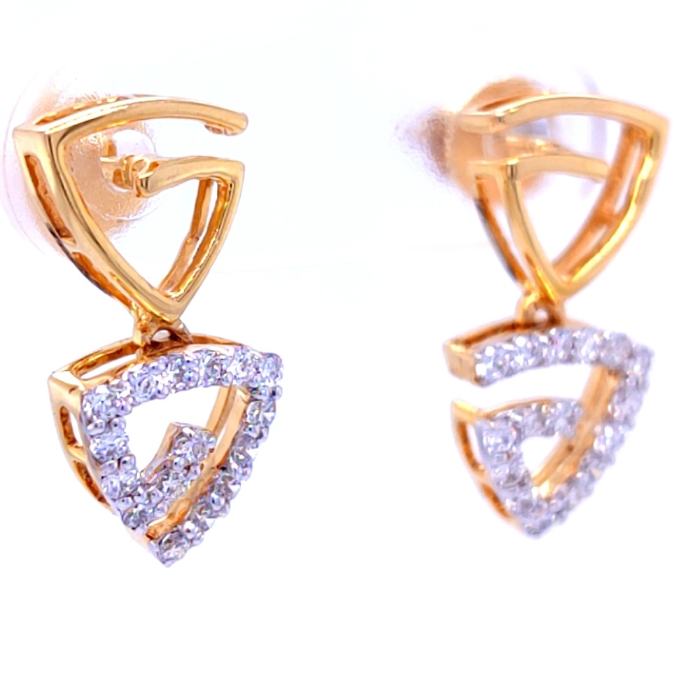 Duo dangle dazzling diamond earring - Image 2